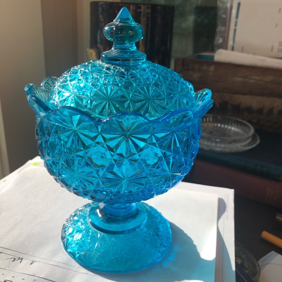 Other - Blue Pedestal Dish